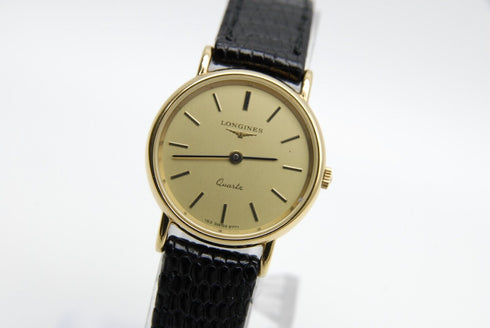 【 BOXED N MINT 】 Vintage Longines 153 6771 Gold Dial QZ Women's Watch from JAPAN