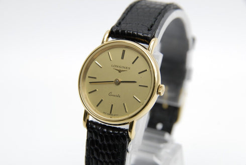 【 BOXED N MINT 】 Vintage Longines 153 6771 Gold Dial QZ Women's Watch from JAPAN