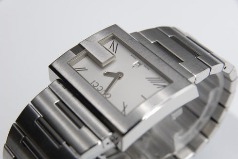 New Battery 【 EXC+5 】 GUCCI 100M Date Silver Dial 38mm Quartz Men's Wrist Watch