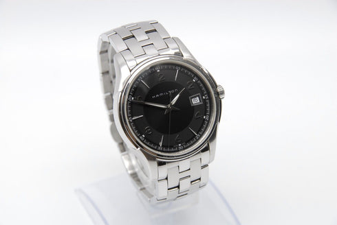 【 N MINT- 】 HAMILTON Jazzmaster H324110 37mm Date Black Dial Quartz Men's Watch