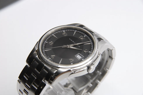 【 N MINT- 】 HAMILTON Jazzmaster H324110 37mm Date Black Dial Quartz Men's Watch