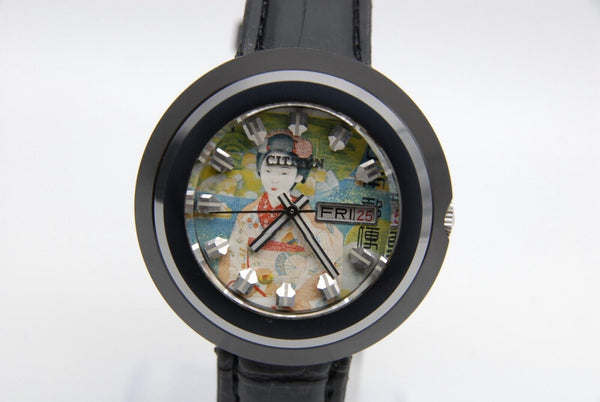 1972y 【 N MINT- 】 Vintage Citizen Custom V2 Blackie 4-650972 UKIYOE AT 21J JAPAN