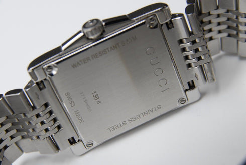 New Battery 【 N MINT- 】 Gucci G Timeless 138.4 Silver Dial QZ Watch from JAPAN