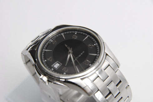 【 N MINT- 】 HAMILTON Jazzmaster H324110 37mm Date Black Dial Quartz Men's Watch