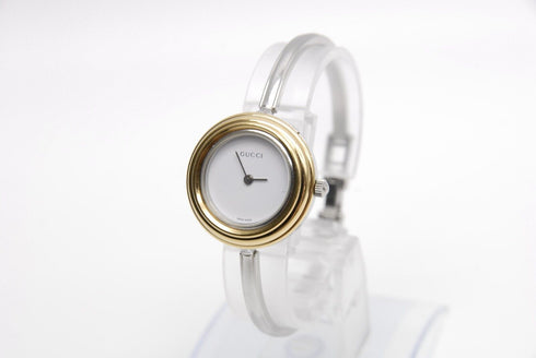 Silver 【 EXC+5 w/Box 】 GUCCI 11/12.2 Change Bezel 26mm 12 Color Qz Women's Watch