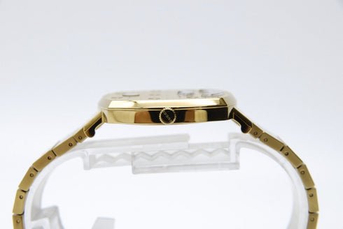 New Battery 【 BOXED TOP MINT 】 Gucci 157.4 YA157403 Gold Dial Quartz from JAPAN