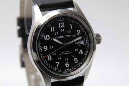 【 BOXED MINT 】 Hamilton Khaki H704551 Black Dial Date AT Men's Watch from JAPAN