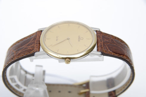 【 MINT 】 OMEGA De Ville Cal.1478 195.2378 32mm Gold Dial Quartz Men's Watch
