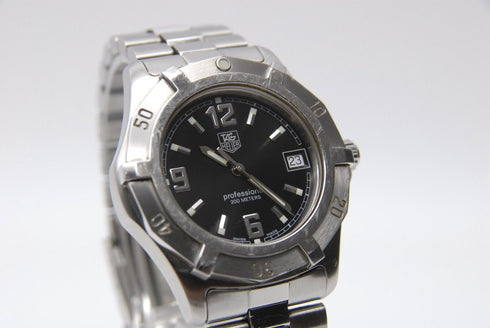 【EXC+5】 TAG Heuer Professional WN1110 Date Black Dial Quartz Men's Watch from JP