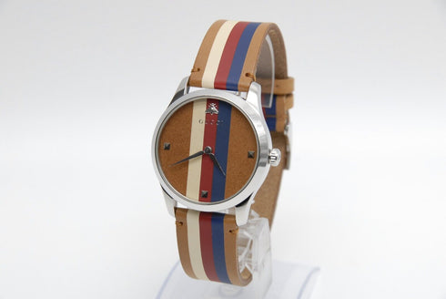 【 MINT w/BOX 】 GUCCI G Timeless 126.4 YA1264078 38mm Multi Color Men's Qz Watch