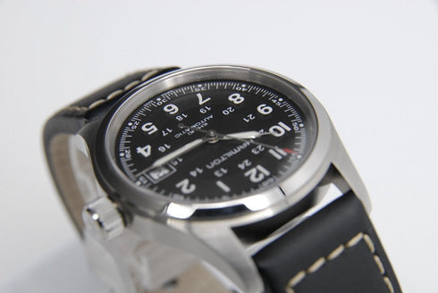 【 BOXED MINT 】 Hamilton Khaki H704551 Black Dial Date AT Men's Watch from JAPAN