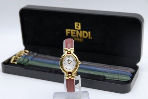 【N MINT w/ BOX】 FENDI Chameleon 640L 24mm Change Belt 5 Colors Qz Women's Watch