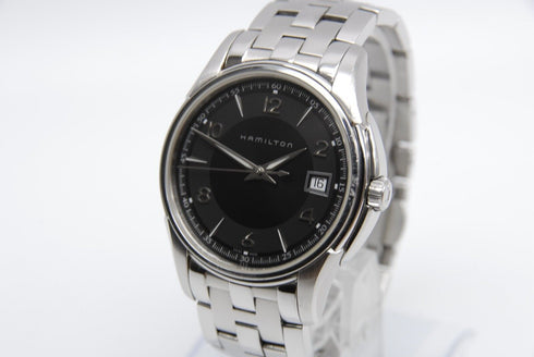 【 N MINT- 】 HAMILTON Jazzmaster H324110 37mm Date Black Dial Quartz Men's Watch