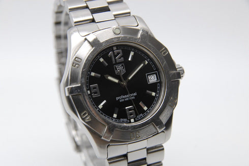 【EXC+5】 TAG Heuer Professional WN1110 Date Black Dial Quartz Men's Watch from JP