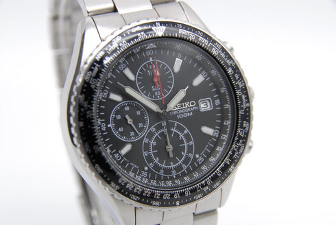 【 N MINT 】 Seiko Flightmaster 7T92-0CF0 Chronograph Quartz Watch from JAPAN
