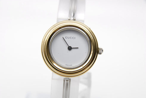 Silver 【 EXC+5 w/Box 】 GUCCI 11/12.2 Change Bezel 26mm 12 Color Qz Women's Watch