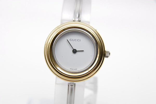 Silver 【 EXC+5 w/Box 】 GUCCI 11/12.2 Change Bezel 26mm 12 Color Qz Women's Watch