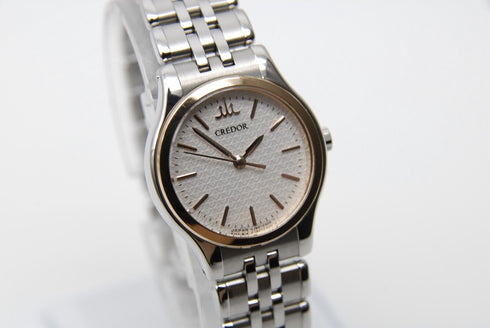 【 Near MINT+++ 】 SEIKO Credor 4J85-0A20 25mm White Dial Quartz Women's Watch