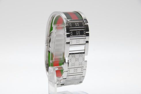 【 BOXED EXC+5 】 Gucci Twirl Red & Green112 Black Dial Quartz Watch from JAPAN