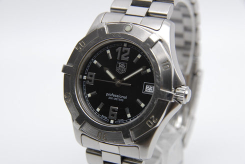【EXC+5】 TAG Heuer Professional WN1110 Date Black Dial Quartz Men's Watch from JP