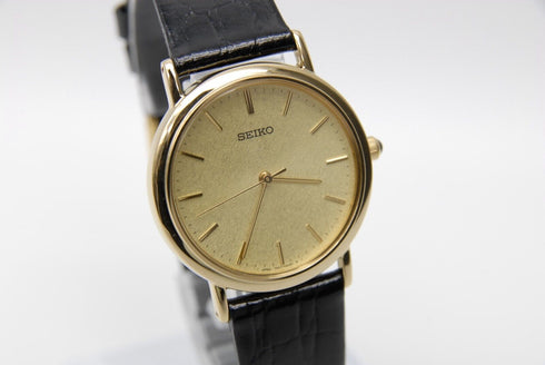 【 N MINT+++ w/ BOX 】 Vintage SEIKO 7N01-HZB0 32mm Gold Dial Quartz Men's Watch