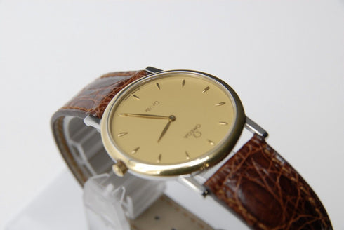 【 MINT 】 OMEGA De Ville Cal.1478 195.2378 32mm Gold Dial Quartz Men's Watch