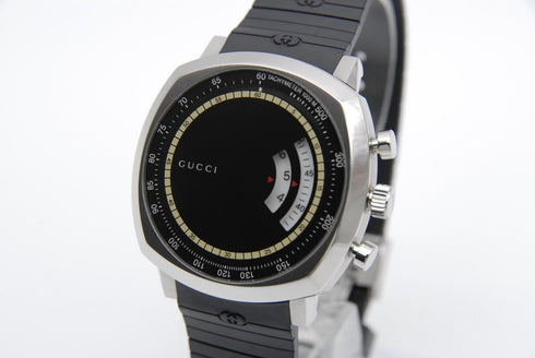 【 MINT 】 Gucci Grip YA157301 157.2 Black Dial QZ Men's Wrist Watch from JAPAN
