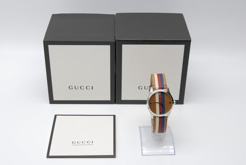 【 MINT w/BOX 】 GUCCI G Timeless 126.4 YA1264078 38mm Multi Color Men's Qz Watch