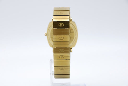 New Battery 【 BOXED TOP MINT 】 Gucci 157.4 YA157403 Gold Dial Quartz from JAPAN