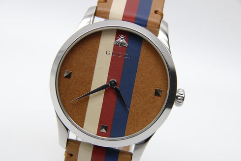 【 MINT w/BOX 】 GUCCI G Timeless 126.4 YA1264078 38mm Multi Color Men's Qz Watch