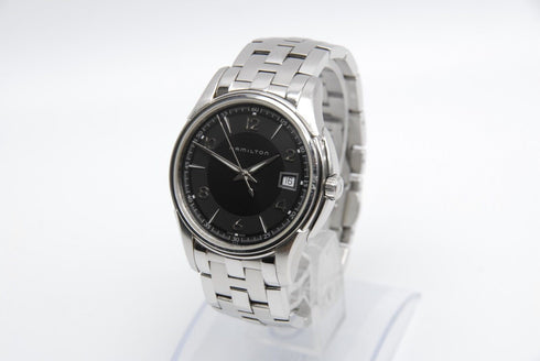【 N MINT- 】 HAMILTON Jazzmaster H324110 37mm Date Black Dial Quartz Men's Watch