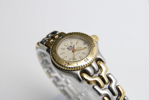 【 N MINT- 】 TAG Heuer S95.708M Day Cream Dial QZ Women's Wrist Watch from JAPAN
