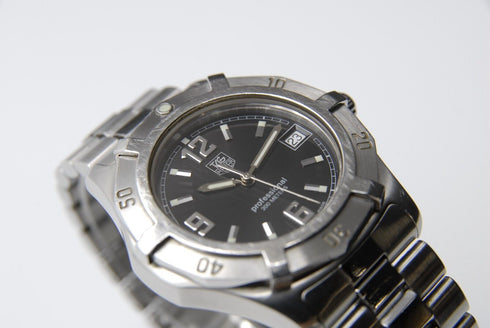 【EXC+5】 TAG Heuer Professional WN1110 Date Black Dial Quartz Men's Watch from JP