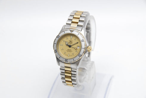 【 EXC+++++ 】 TAG HEUER 2000 974.008 28mm Date Gold Dial Quartz Women's Watch