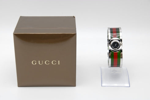 【 BOXED EXC+5 】 Gucci Twirl Red & Green112 Black Dial Quartz Watch from JAPAN