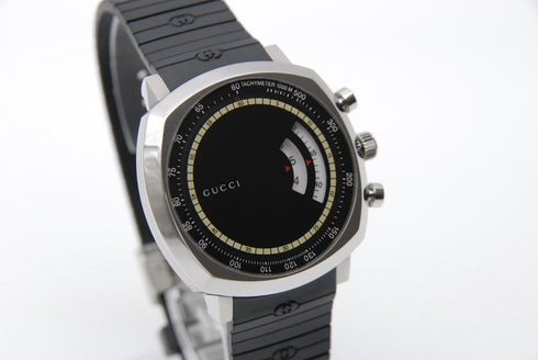 【 MINT 】 Gucci Grip YA157301 157.2 Black Dial QZ Men's Wrist Watch from JAPAN