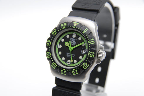 New Battery【 MINT 】 Vintage TAG Heuer Formula 1 375.508 Black Dial QZ from JAPAN