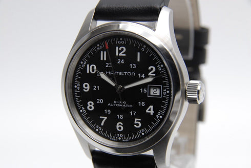 【 BOXED MINT 】 Hamilton Khaki H704551 Black Dial Date AT Men's Watch from JAPAN
