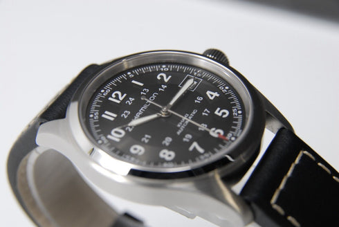【 BOXED MINT 】 Hamilton Khaki H704551 Black Dial Date AT Men's Watch from JAPAN