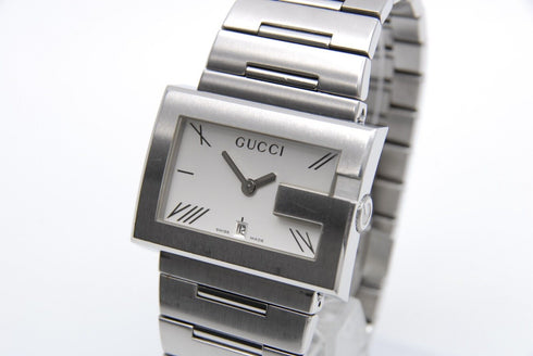 New Battery 【 EXC+5 】 GUCCI 100M Date Silver Dial 38mm Quartz Men's Wrist Watch