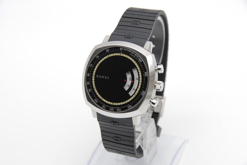 【 MINT 】 Gucci Grip YA157301 157.2 Black Dial QZ Men's Wrist Watch from JAPAN