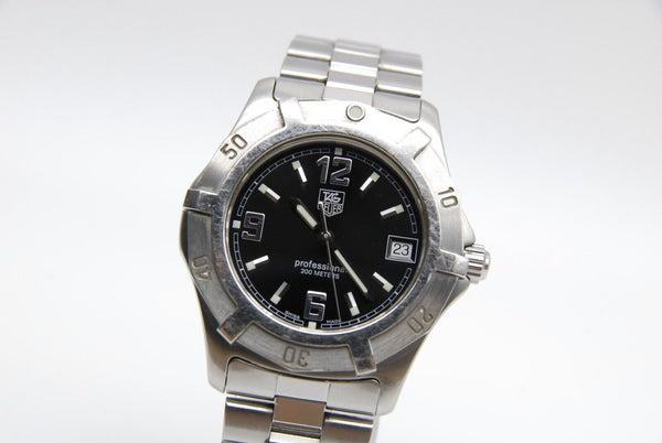 【EXC+5】 TAG Heuer Professional WN1110 Date Black Dial Quartz Men's Watch from JP