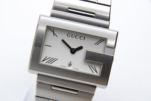 New Battery 【 EXC+5 】 GUCCI 100M Date Silver Dial 38mm Quartz Men's Wrist Watch