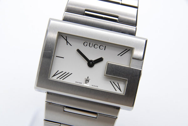 New Battery 【 EXC+5 】 GUCCI 100M Date Silver Dial 38mm Quartz Men's Wrist Watch