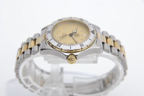 【 EXC+++++ 】 TAG HEUER 2000 974.008 28mm Date Gold Dial Quartz Women's Watch
