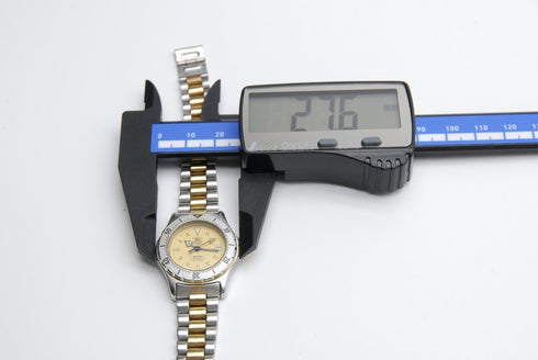 【 EXC+++++ 】 TAG HEUER 2000 974.008 28mm Date Gold Dial Quartz Women's Watch