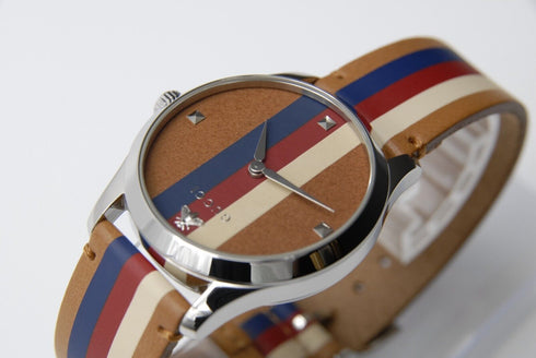 【 MINT w/BOX 】 GUCCI G Timeless 126.4 YA1264078 38mm Multi Color Men's Qz Watch