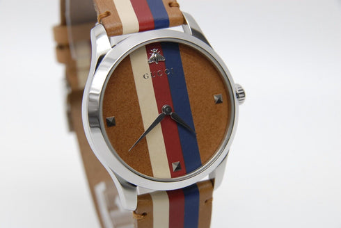 【 MINT w/BOX 】 GUCCI G Timeless 126.4 YA1264078 38mm Multi Color Men's Qz Watch