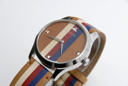 【 MINT w/BOX 】 GUCCI G Timeless 126.4 YA1264078 38mm Multi Color Men's Qz Watch