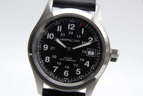 【 BOXED MINT 】 Hamilton Khaki H704551 Black Dial Date AT Men's Watch from JAPAN